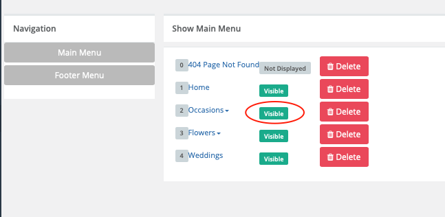 Toggle for visibility 